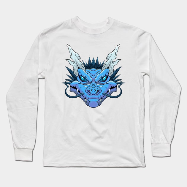 The Furious Japanese Dragon - Vector art illustration Long Sleeve T-Shirt by Yabisan_art